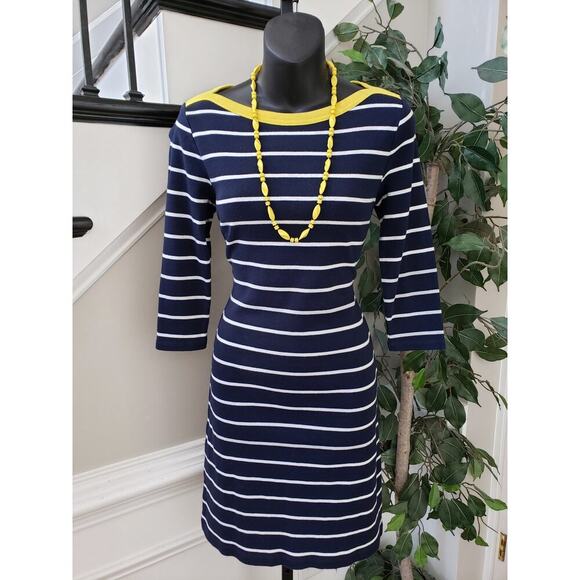 Lauren Ralph Lauren Dresses & Skirts - Lauren Ralph Lauren T-Shirt  Dress Womens Small Blue Striped Boat Neck